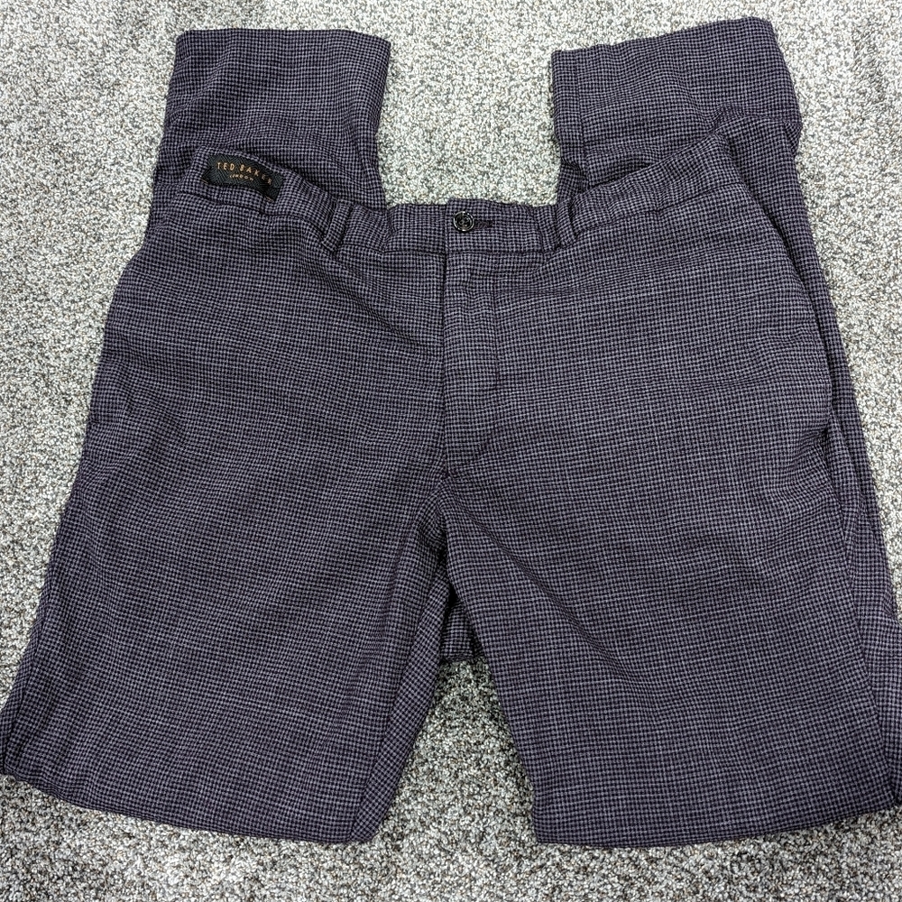 Ted Baker Men's Wool Purple Plaid Check Jem Pant Size 35R - Picture 5 of 11